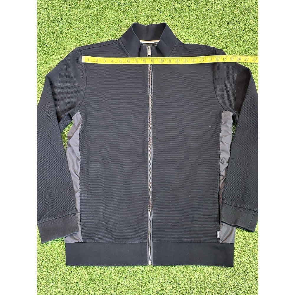 Hugo Boss Shepherd Jacket Men's Large Black Zip Up Woven Side Panels Designer - Picture 6 of 16